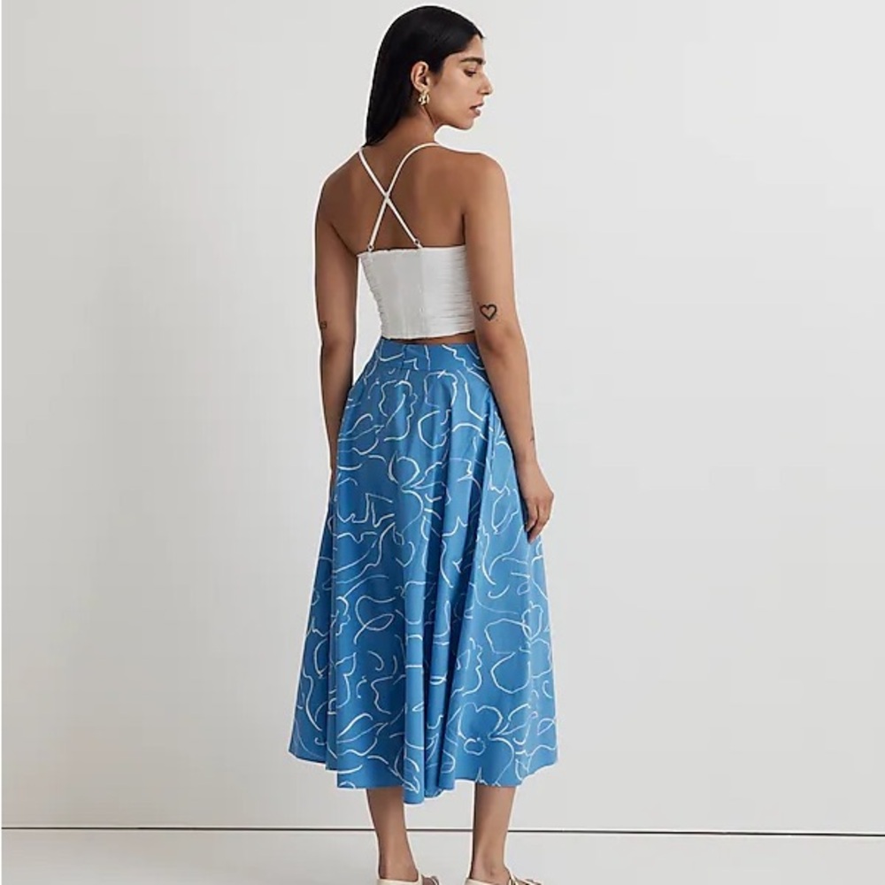 NWT Madewell Signature Poplin Maxi Skirt in Linear Bloom - Picture 3 of 4